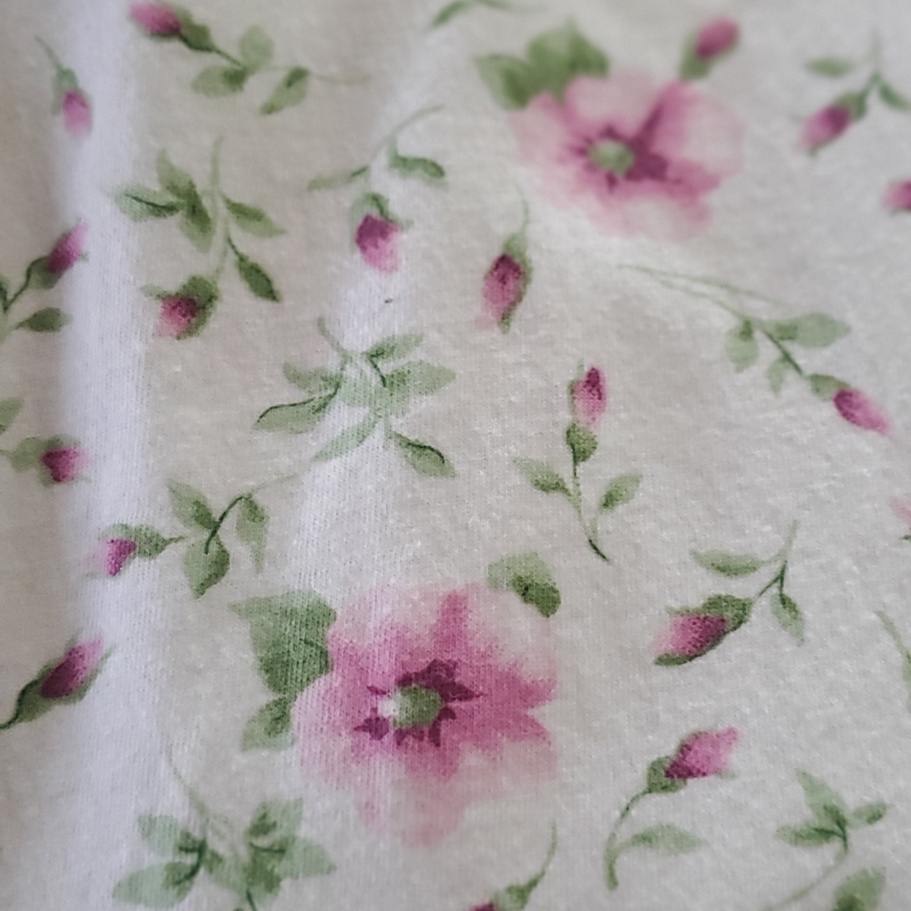 Aria 100% Cotton Long Floral Print & Lace Trim Nightgown in Medium - Picture 4 of 11